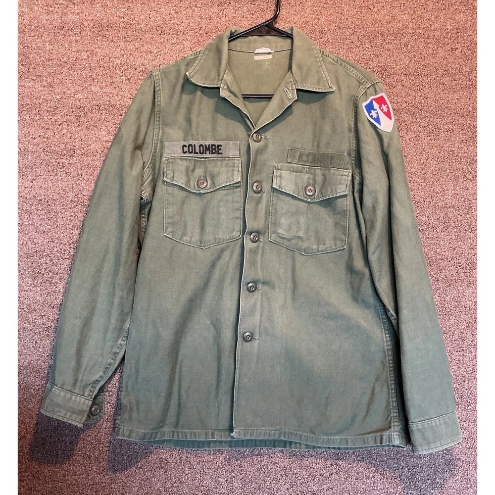 US ARMY OG-107 COMZ ZONE COMZ European Shirt Jacket Late 50's Early‎ 60's Large
